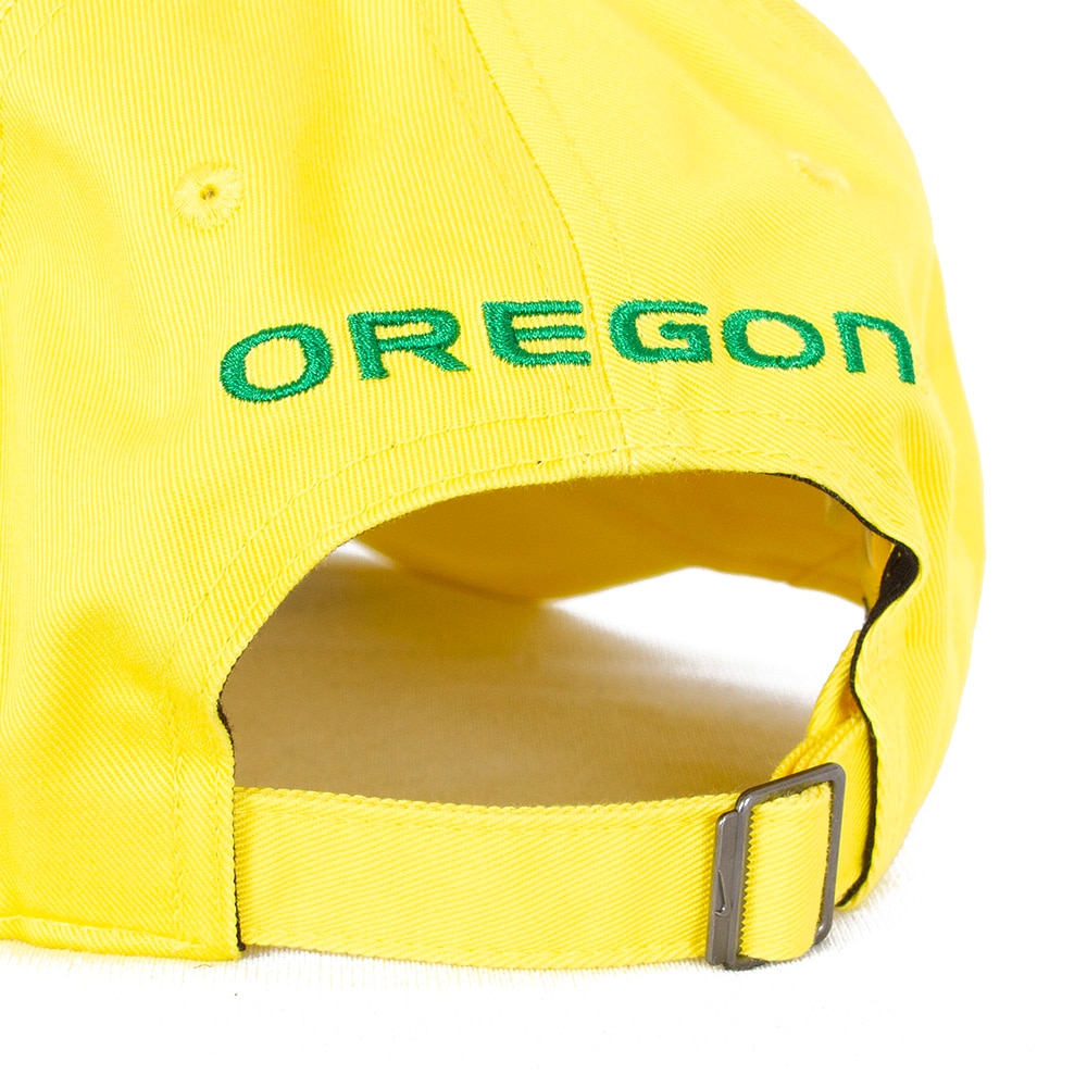 Classic Oregon O, Nike, Yellow, Curved Bill, Accessories, Unisex, Oregon word-mark, Primetime, Unstructured, Twill, Adjustable, Hat, 856245